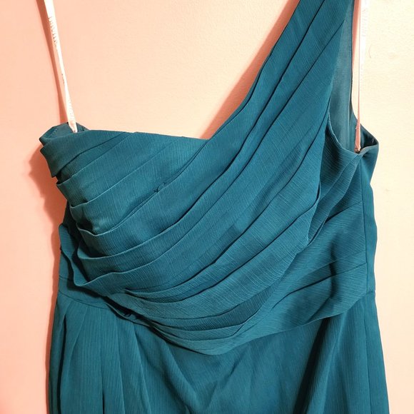 David's Bridal One Shoulder Chiffon Dress - Picture 3 of 4